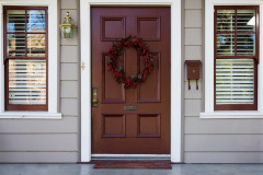 Burgundy Door And 2 Windows