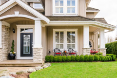 Entrance of a luxury house. Exterior design.